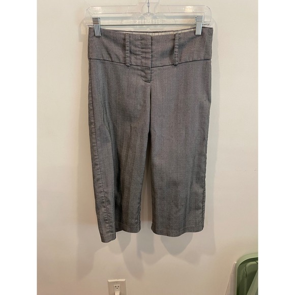 Charlotte Russe Pants - Charlotte Russe Grey Herringbone Capri Pants Women Size 1 Y2K Office Sire Slacks
